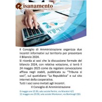 Incontri informativi sul territorio di illustrazione del Bilancio 2024